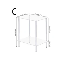 3-Tier Acrylic High Edge Desk - Small Space End Table - Transparent Bedside Lamp, Suitable For Living Room, Bedroom, Hallway