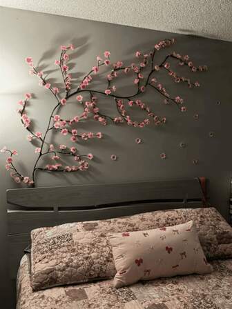 96/144LED Artificial Cherry Tree Branch Light, Pink Cherry Blossom Decorative Light, USB Powered 8 Lighting Modes, Flexible Decorative Wicker Light, Suitable For Christmas Decoration, Garden Decoration, Holiday Decoration, Living Room Bedroom Decoration, Game Room Decoration, Indoor Wall, Wedding, Valentine's Day, Mother's Day Decoration, Party Atmosphere, Yard Room Decoration