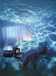 1 Desk-Style Water Ripple Effect Ambient Projection Lamp, With Type-C Interface And USB Power Supply Ball Lamp, Suitable For Home And Room, Multi-Functional LED Lamp, Starry Sky Atmosphere Lamp, E-Book Reading Lamp, For Decorating Home Atmosphere, Can Be Used In Bedroom And Living Room, Also Suitable As A Holiday Gift.