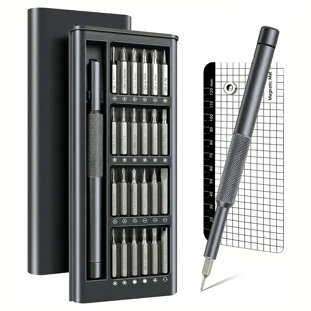 27-In-1 Precision Screwdriver Set, [Bearing Steel] Small Magnetic Mini Repair Tool Kit, Suitable For Phones, Computers, Watches, Laptops, Game Consoles, Glasses, Electronics - Style a - View 1