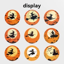 500pcs/Roll Moon Witch Pattern Halloween Stickers, 10 Assorted Designs, Gift Wrapping Labels, Scrapbook Stickers, Planner Gift Wrapping, Paper Craft Decoration, Party Gifts, Gift Box Decoration And Reward Stickers - Multicolor - View 2