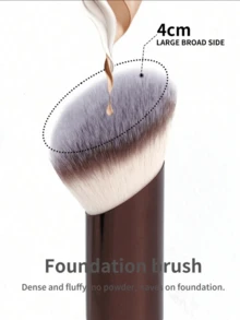 1pc Professional Basic Makeup Brush Set, Angled Design Cosmetic Brushes With Soft Bristles, Convenient For Carrying And Travel Use - Coffee Brown - View 5