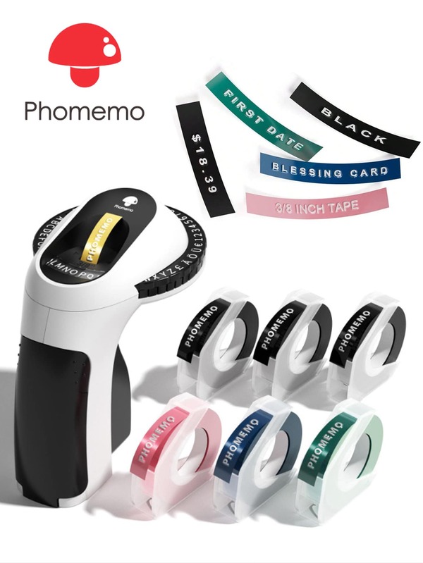 Phomemo E975 Embossed Label Maker, Vintage Embossed Portable Label Printer, Mini Embossed Label Maker (Includes 3 Rolls/6 Rolls Label Tapes), Suitable For Home, Office, Crafts And DIY, Gift Labels, 3D Label Maker (Clear And Readable Text), Mini Portable Label Maker (Label Tapes Have Waterproof, Wear-Resistant, Heat-Resistant, Oil-Resistant And Fade-Resistant Properties), Christmas Gift, Halloween Gift