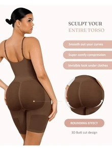 Shapewear Bodysuit For Women – Tummy Control, Snatched Waist, Butt Lifting & Thigh Slimming Body Shaper - Cà phê nâu - Xem 3