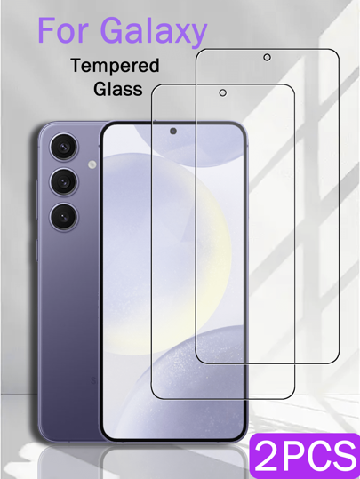 2pcs Full Coverage Tempered Glass Screen Protector, Bubble-Free, Easy Installation, Suitable For Galaxy S21FE, Galaxy S24, Galaxy S24 PULS, Galaxy S24 Ultra, Galaxy Note20 Ultra, Galaxy S20+, Galaxy S21 5G, Galaxy S21+ 5G, Galaxy S22+, Galaxy S23 FE, Galaxy S24 FE, Galaxy S25 Plus, Galaxy S25, Galaxy S25 Ultra And Other Models, Full Screen Coverage Gift, Suitable For Birthdays, Easter, Presidents' Day And Other Holidays To Give To Family And Friends As Phone Screen Protector And Mobile Phone Accessories.