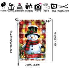 1 pieza Bandera de jardín navideña con Papá Noel y diseños navideños, de 30x45cm, bandera navideña de poliéster de doble cara con Papá Noel, hombre de jengibre, reno, muñeco de nieve, cachorro, para decoración navideña de patio, porche, jardín, hogar, sin asta