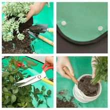 1pc Foldable Green Plant Repotting Mat, Suitable For Indoor Potted Plants And Succulents Care, Waterproof Thickened PE Mat, Easy To Clean, Large Foldable Plant Pot Mat, Gardening Tool