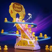 1 Set Funny DIY Ducks Chasing Race Track Game Kit With Lights And Music Roller Coaster Toy Electric Small Duck Climbing Toys Kids Gift Birthday Gifts (Due To The Production Batch Issue, There Are Two Types Of Holes At The Bottom Of The Appearance: Square Holes And Round Holes. Random Shipment Does Not Affect The Product's Usage)