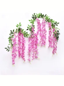 Nejlue Artificial Flowers/Plants1111 Home & Living 2pcs 180cm Artificial Purple Wisteria Vine, Silk Wisteria Flower Garland, For Thanksgiving, Halloween, Christmas, Wedding, Birthday Party, Home, Room, Garden, Wall Decor, Indoor Outdoor, Bedroom, Dining Table, Autumn Decor