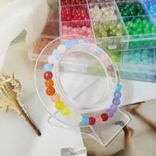 50pcs/700pcs/1400pcs 6mm Crystal Glass Beads String Bracelet Jewelry Making Kit, For DIY Necklace, Earrings, Phone Charm, Keychain, Craft (Random Color)