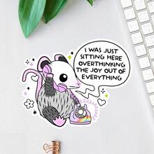 1pc I Was Just Sitting Here Overthinking, Funny Sticker, Waterproof Sticker, Water Bottle Sticker, Kindle Sticker, Laptop Sticker, Valajo Design