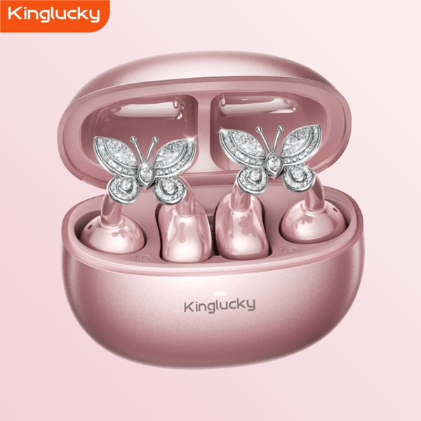 Kinglucky Écouteurs sans fil Bluetooth 5.4 Kinglucky avec micro, clip-on, à oreille ouverte, 50h d'autonomie, anti-bruit, étanche, écouteurs de sport, confortables pour les petites oreilles et les porteurs de lunettes, pour le sport, casque Bluetooth pour téléphone portable