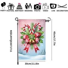 1 pieza Bandera de jardín navideña con Papá Noel y diseños navideños, de 30x45cm, bandera navideña de poliéster de doble cara con Papá Noel, hombre de jengibre, reno, muñeco de nieve, cachorro, para decoración navideña de patio, porche, jardín, hogar, sin asta