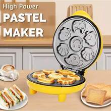 Mini electric non-stick breakfast maker crea siete waffles o pancakes diferentes máquina multifuncional fácil de usar accesorios para cocina diseño compacto control temperatura materiales resistentes limpieza sencilla desayuno práctico diario - Tipo de Enchufe A USA (110-127V) - Ver 5