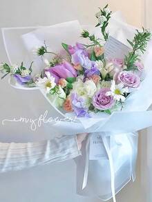 20 Sheets Luxury Gold Foil Edge Flower Wrapping Paper - Waterproof Bouquet Wrap, Premium Wedding Gift Packaging, Reusable Aesthetic Floral Craft Paper 22.8x22.8 Inches, Autumn And Winter Florist Supplies, DIY Gift Box Decor,Christmas Decor