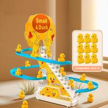 1 Set Funny DIY Ducks Chasing Race Track Game Kit With Lights And Music Roller Coaster Toy Electric Small Duck Climbing Toys Kids Gift Birthday Gifts (Due To The Production Batch Issue, There Are Two Types Of Holes At The Bottom Of The Appearance: Square Holes And Round Holes. Random Shipment Does Not Affect The Product's Usage)