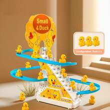 1 Set Funny DIY Ducks Chasing Race Track Game Kit With Lights And Music Roller Coaster Toy Electric Small Duck Climbing Toys Kids Gift Birthday Gifts (Due To The Production Batch Issue, There Are Two Types Of Holes At The Bottom Of The Appearance: Square Holes And Round Holes. Random Shipment Does Not Affect The Product's Usage)