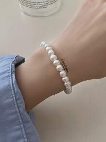 1个珍珠发圈，多功能芭蕾舞风格发绳，马尾辫发圈，发圈，橡皮筋，发绳，弹性发圈，发圈，发绳，头饰 - 白色 - 查看 13