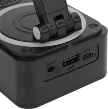 Soporte para teléfono plegable con altavoz Bluetooth inalámbrico y banco de energía, compatible con todos los teléfonos inteligentes y tabletas. - Negro - Ver 9