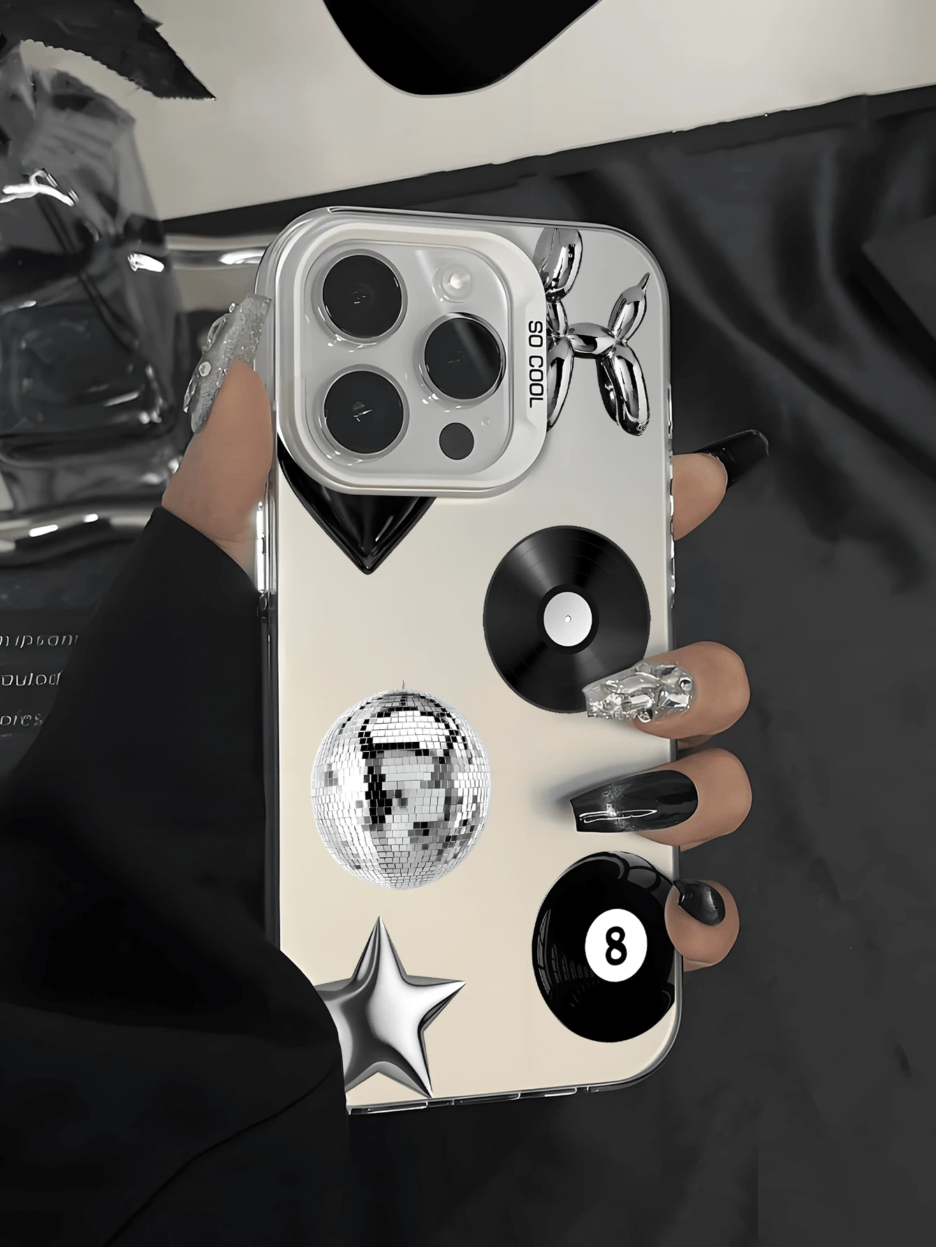 1pc Heart & Star Record Pattern Creative Personalized Phone Case, Suitable As Gift For Boyfriend, Friend, Girlfriend, Family, Brother, Coworker, Younger Sibling, Couple, Classmate, Teacher, Birthday, Holiday, White Matte Soft Full Protection Anti-Dust Waterproof Case Compatible With IPhone 13/16/15/14/13/12/11/Pro/ProMax/X/XR/XS/XSMAX/7/8/PLUS, /Redmi/OPPO/Vivo/Honor - Multicolor - View 1