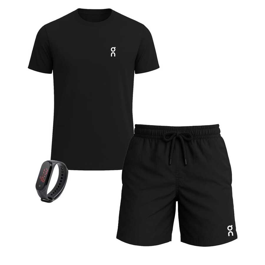 Men's Dry Fit T-Shirt Lightweight Breathable Fabric Various Colors Highest Quality - 黑色 - 查看 1