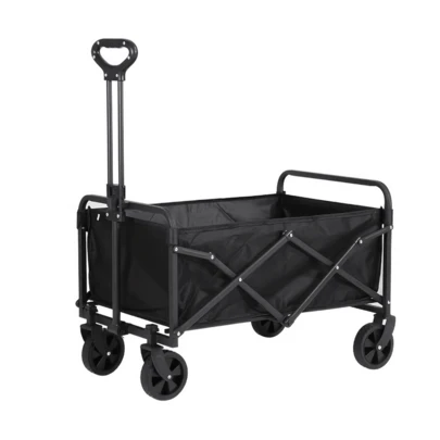Foldable Wagon Cart 330lbs Heavy Duty, Adjustable Handle & Compact Fold, Camping Trolley, Beach Cart, Shopping Trolley