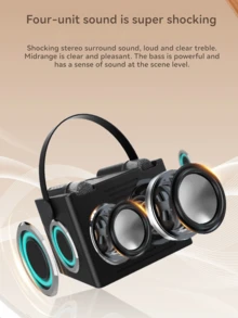 16W 双扬声器蓝牙音箱，配备 2 个无线麦克风 - 清晰的立体声和强劲的低音，2400mAh 长效电池，便携式无线音箱，是家庭聚会、户外探险（露营、徒步、海滩）、旅行、卡拉 OK 娱乐和随时随地免提通话的理想之选。 - A黑色音箱附兩支麥克風 - 查看 7