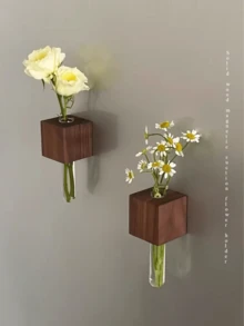 Magneți de frigider din lemn, vază magnetică DIY, decor floral, autocolant de perete suspendat, eprubetă, autocolant de perete, autocolant de perete, autocolant de perete, decor pentru casă, cameră, decor, DIY