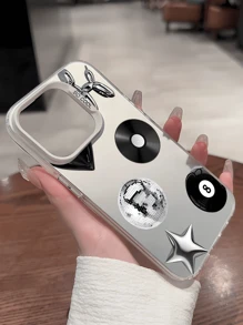 1pc Heart & Star Record Pattern Creative Personalized Phone Case, Suitable As Gift For Boyfriend, Friend, Girlfriend, Family, Brother, Coworker, Younger Sibling, Couple, Classmate, Teacher, Birthday, Holiday, White Matte Soft Full Protection Anti-Dust Waterproof Case Compatible With IPhone 13/16/15/14/13/12/11/Pro/ProMax/X/XR/XS/XSMAX/7/8/PLUS, /Redmi/OPPO/Vivo/Honor - Multicolor - View 5