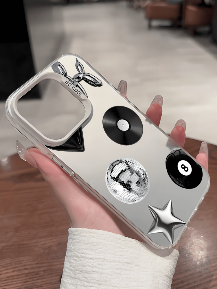 1pc Heart & Star Record Pattern Creative Personalized Phone Case, Suitable As Gift For Boyfriend, Friend, Girlfriend, Family, Brother, Coworker, Younger Sibling, Couple, Classmate, Teacher, Birthday, Holiday, White Matte Soft Full Protection Anti-Dust Waterproof Case Compatible With IPhone 13/16/15/14/13/12/11/Pro/ProMax/X/XR/XS/XSMAX/7/8/PLUS, /Redmi/OPPO/Vivo/Honor - Multicolor - View 5