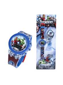 Marvel 漫威夜光青少年手表，蜘蛛侠卡通电子手表，超级英雄卡通手表，青少年礼物，精美吸塑卡包装