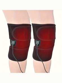 USB供电双头膝部按摩器，无需电池 - 三档加热腿部及膝部按摩器，舒适温暖，节日礼物，适合复活节、圣诞节、父亲节、母亲节赠送父母和朋友，圣诞礼物、暖手宝、男士礼物、圣诞袜填充物、可充电暖手宝 - 彩色 - 查看 2