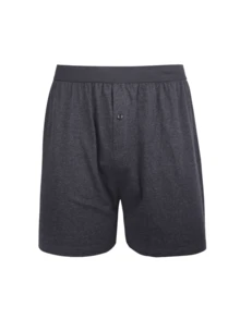 Men's Boxer Brief Shorts Premium Cotton Solid Color Woven Relaxed Fit Boxers For Men Soft Breathable Mens High Quality Underwear With Button Fly Pouch Elastic Waist Comfortable Fabric Menswear Undershorts - 多種顏色(黑色,深灰色,淺灰色) - 查看 6