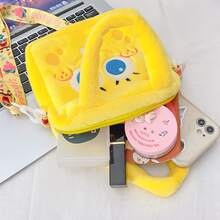 SpongeBob SquarePants 1个海绵宝宝女士手提包 - 一款毛绒绒的女士手提包，海绵宝宝化妆包，可爱大容量斜挎包，适合装各种化妆品，时尚女士包，可爱，萌系 - 彩色 - 查看 7