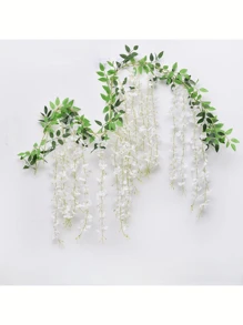 Nejlue Artificial Flowers/Plants1111 Home & Living 2pcs 180cm Artificial Purple Wisteria Vine, Silk Wisteria Flower Garland, For Thanksgiving, Halloween, Christmas, Wedding, Birthday Party, Home, Room, Garden, Wall Decor, Indoor Outdoor, Bedroom, Dining Table, Autumn Decor