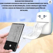 Mini Impressora Térmica Portátil de Bolso Bluetooth Sem Fio – Leve e Fácil de Usar - Branco - Visão 9