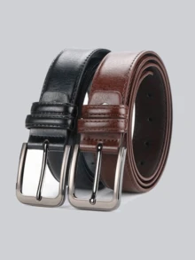 1 Stück Herren Leder Gürtel mit Schnalle, Lässig Retro Stil, geeignet für Jeans, Vatertags- & Valentinstags-Geschenk