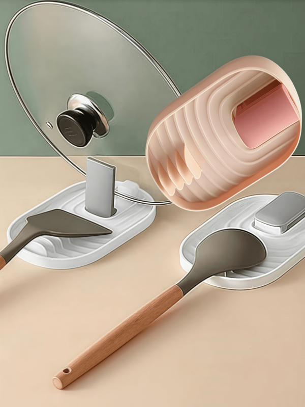 2 pièces Repose-louche de cuisine, support de louche de cuisine, repose-couvercle et cuillère, compatible lave-vaisselle, support de couvercle de casserole pour couvercle de casserole, cuillères, baguettes, spatule