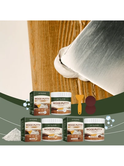 1 Set - Wood Coating, Wood Filler, Wood Coating For Covering Cracks And Gaps, Graffiti Repair, Multi-Purpose Repair Paint - Wall Repair Product, Wood Paint To Cover Cracks, Gaps, Graffiti Repair, Multi-Purpose Repair Paint