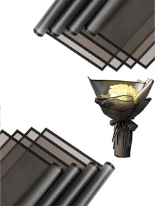 20 Sheets Luxury Gold Foil Edge Flower Wrapping Paper - Waterproof Bouquet Wrap, Premium Wedding Gift Packaging, Reusable Aesthetic Floral Craft Paper 22.8x22.8 Inches, Autumn And Winter Florist Supplies, DIY Gift Box Decor,Christmas Decor