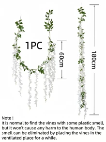Nejlue Artificial Flowers/Plants1111 Home & Living 2pcs 180cm Artificial Purple Wisteria Vine, Silk Wisteria Flower Garland, For Thanksgiving, Halloween, Christmas, Wedding, Birthday Party, Home, Room, Garden, Wall Decor, Indoor Outdoor, Bedroom, Dining Table, Autumn Decor