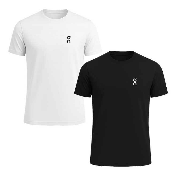 Kit Of 2 Men's Dry Fit T-Shirts For Training And Gym. Lightweight, Breathable Fabric, Various Colors, Very High Quality. - 黑與白 - 查看 1