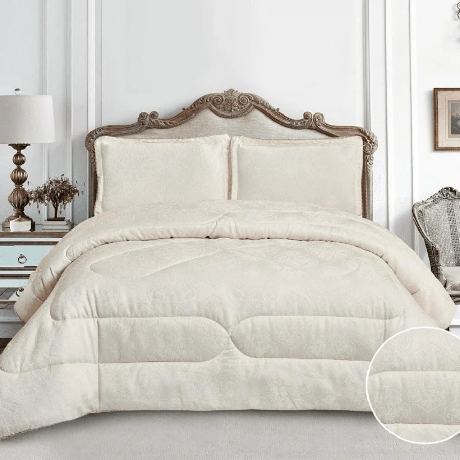 Exquisite 3 Piece Jacquard Bedspread Set With Pillow Shams – Soft & Elegant Bedding For A Cozy Night's Sleep