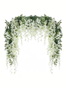 Nejlue Artificial Flowers/Plants1111 Home & Living 2pcs 180cm Artificial Purple Wisteria Vine, Silk Wisteria Flower Garland, For Thanksgiving, Halloween, Christmas, Wedding, Birthday Party, Home, Room, Garden, Wall Decor, Indoor Outdoor, Bedroom, Dining Table, Autumn Decor
