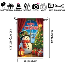 1 pieza Bandera de jardín navideña con Papá Noel y diseños navideños, de 30x45cm, bandera navideña de poliéster de doble cara con Papá Noel, hombre de jengibre, reno, muñeco de nieve, cachorro, para decoración navideña de patio, porche, jardín, hogar, sin asta