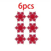 12pcs Festive Felt Snowflake Christmas Utensil Holders - Polyester Non- Fabric, Hand Wash Only, Ideal For Holiday Party Table Decorations, Christmas Decorations(6/12pcs)