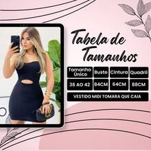 Kit 2 Vestido Midi Tubinho Feminino Bubble Com Bojo Decote Tomara Que Caia Curto - Preto/Bege - Visão 5