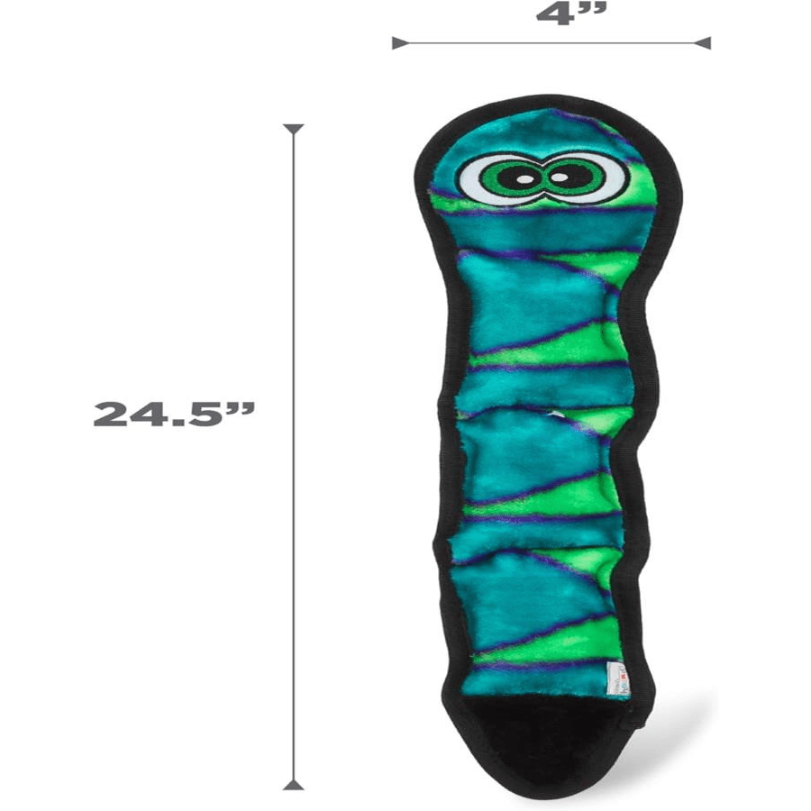 Outward Hound Durablez Stuffing-Free Squeaky Interactive Dog Toy, Tough Plush, Gecko, Green, Large - 顏色A - 查看 6