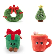 可爱拟人化笑脸马克杯圣诞树花环礼盒毛绒玩具节日装饰圣诞礼物 - 彩色 - 查看 14