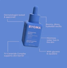 BYOMA Hydrating Serum - Moisturizing Facial Serum With Squalane, Glycerin & Ceramides - Hydrating For Glowing, Dewy Skin - 1.01 Fl. Oz - Baby Blue - View 4